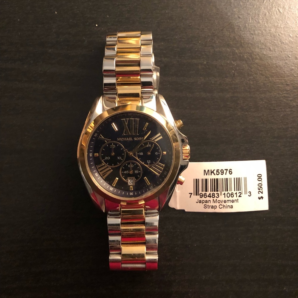 NWT- MK Bradshaw Two-Tone Unisex Watch - MK5976
